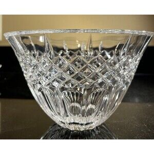 WATERFORD Marquis SHELTON Cut Crystal 8" Bowl Signed RETIRED Clean